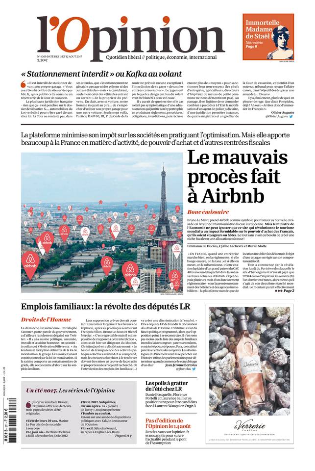 L'Opinion 11 août 2017 L'Opinion du 11 août 2017 à télécharger sur iPad