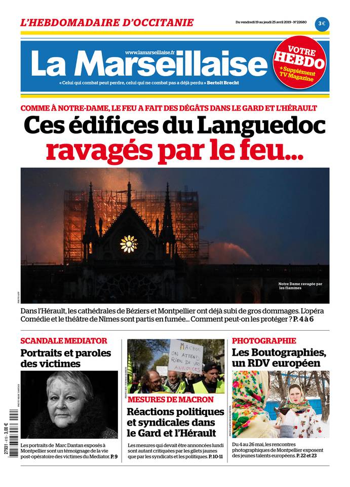 La Marseillaise Languedoc 19 avril 2019 Abonnement L’Hérault du Jour Pas Cher avec BOUQUET INFO ePresse.fr