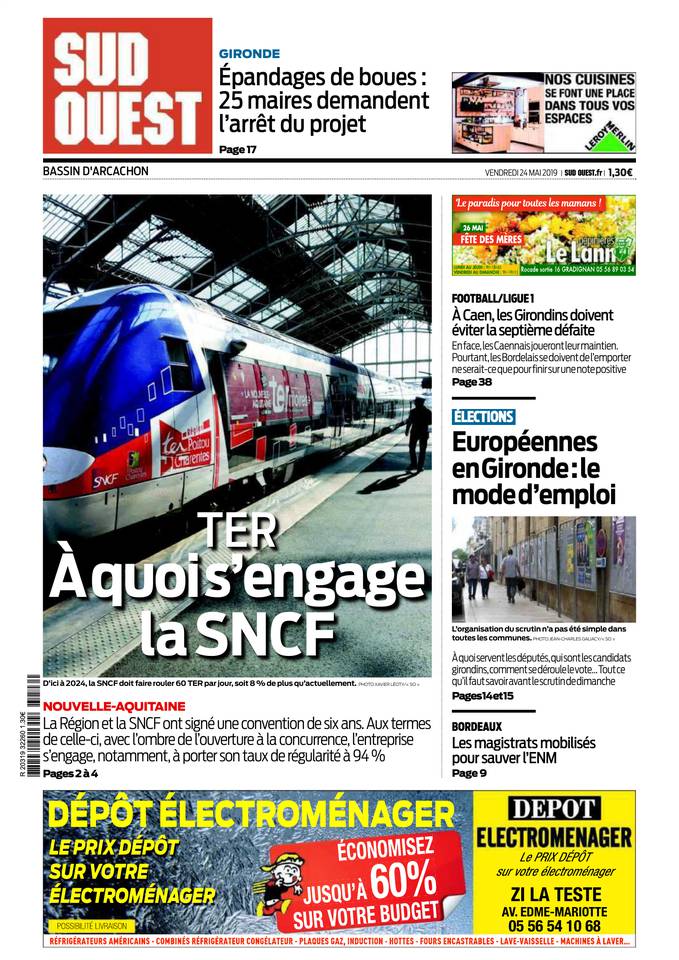 Sud Ouest 24 mai 2019 Abonnement Sud Ouest Pas Cher avec BOUQUET INFO ePresse.fr