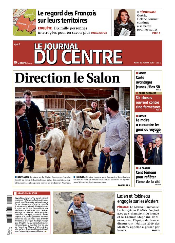 Le Journal du Centre 19 février 2019 Abonnement Journal du Centre Pas Cher avec le BOUQUET ePresse.fr