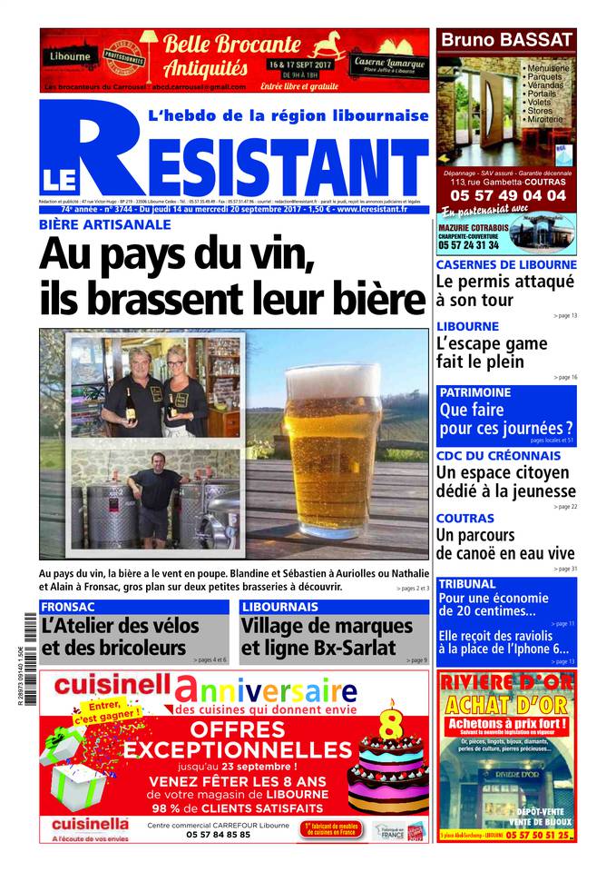 Le Résistant 14 septembre 2017 Abonnement Le Résistant Pas Cher avec BOUQUET INFO ePresse.fr