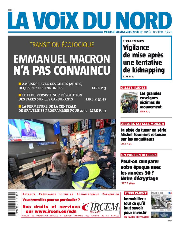 La Voix du Nord 28 novembre 2018 La Voix du Nord du 28 novembre 2018 à télécharger sur iPad