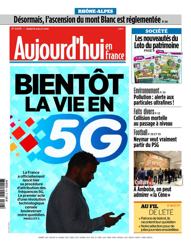 Aujourd'hui en France 16 juillet 2019 Abonnement Aujourd’hui en France Pas Cher avec le BOUQUET ePresse.fr
