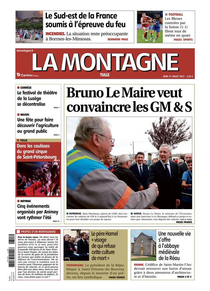 La Montagne 27 juillet 2017 Abonnement La Montagne Pas Cher avec le BOUQUET INFO ePresse.fr