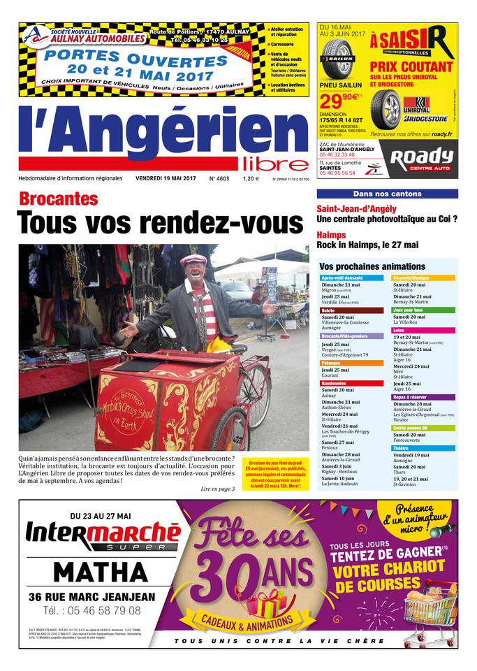L'Angérien Libre 26 mai 2017 L'Angérien Libre N°4603 du 26 mai 2017 à télécharger sur iPad