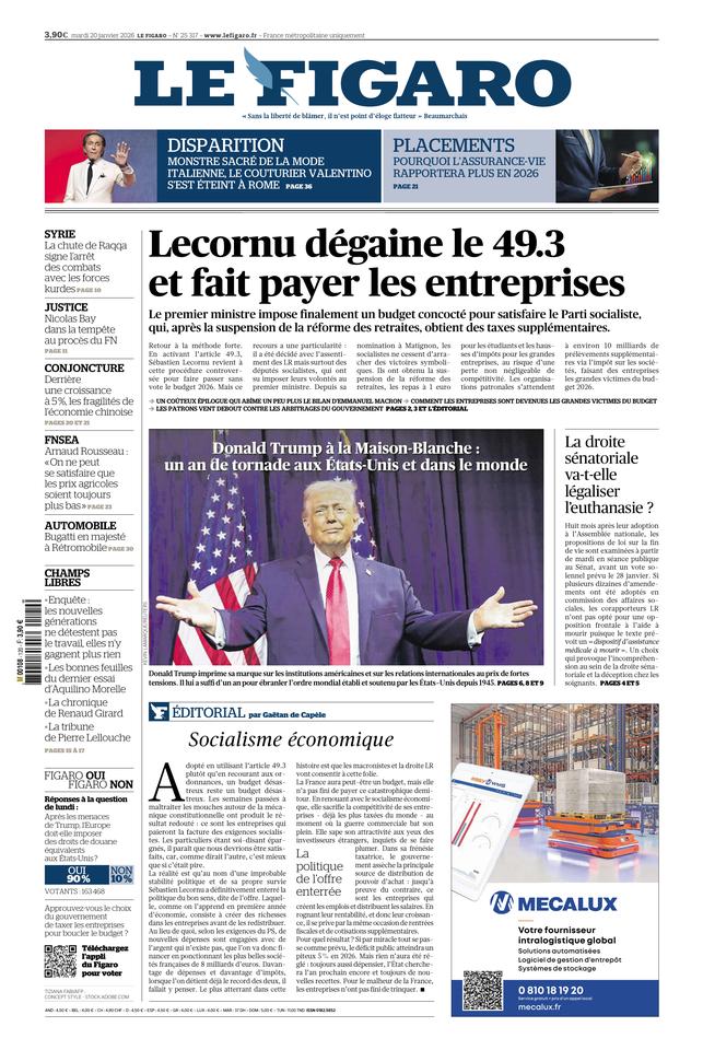 Le Figaro Portada del 20 de enero de 2026