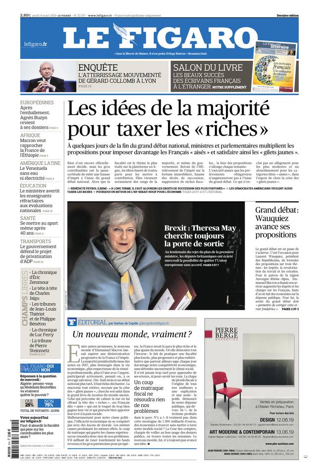 Le Figaro 14 mars 2019 Le Figaro du 14 mars 2019 à télécharger sur iPad