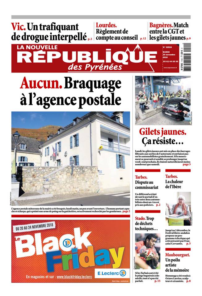 La Nouvelle République des Pyrénées 20 novembre 2018 La Nouvelle République des Pyrénées du 20 novembre 2018 à télécharger sur iPad