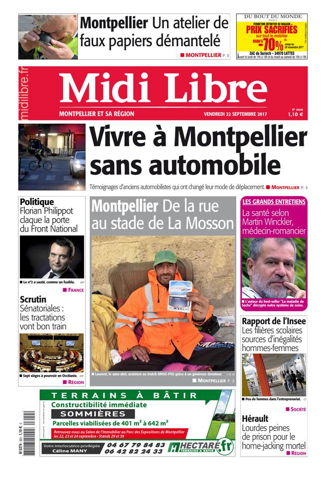 Midi Libre 22 septembre 2017 Abonnement à Midi Libre Pas Cher avec le BOUQUET INFO ePresse.fr