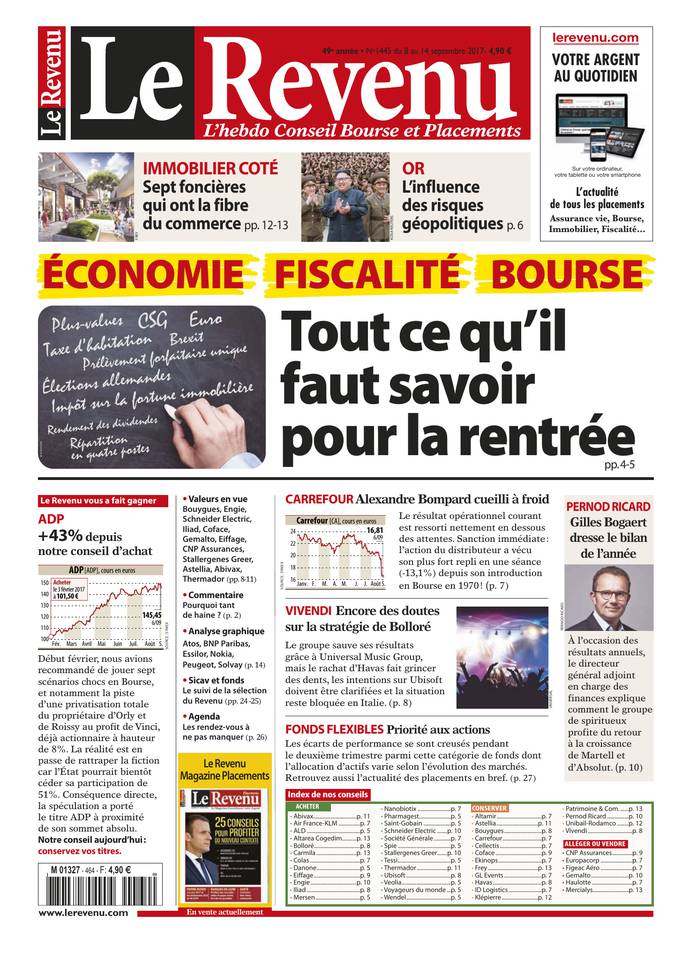 Le Revenu 07 septembre 2017 Le Revenu N°1445 du 07 septembre 2017 à télécharger sur iPad