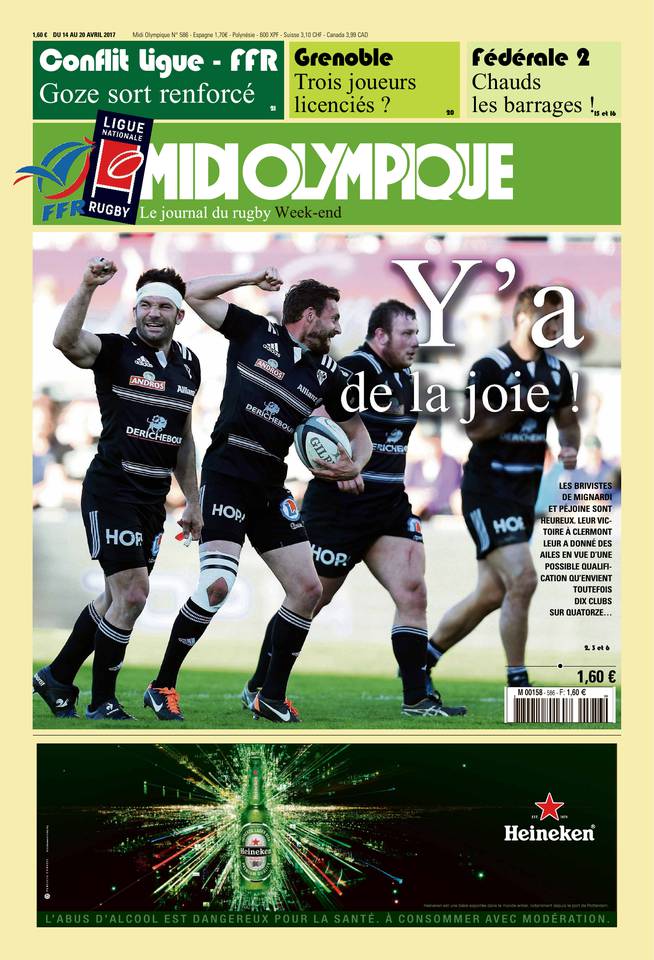 Midi Olympique Vert 14 avril 2017 Midi Olympique Vert du 14 avril 2017 à télécharger sur iPad