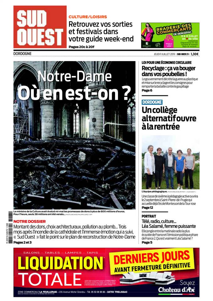 Sud Ouest 11 juillet 2019 Abonnement Sud Ouest Pas Cher avec BOUQUET INFO ePresse.fr
