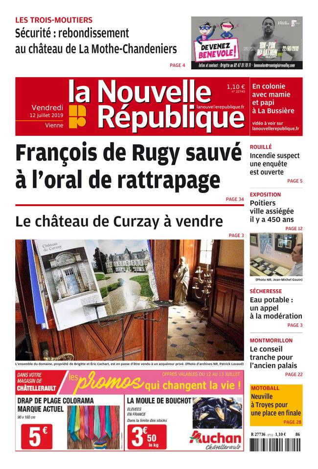 La Nouvelle République 12 juillet 2019 Abonnement Nouvelle République Pas Cher avec le BOUQUET ePresse.fr