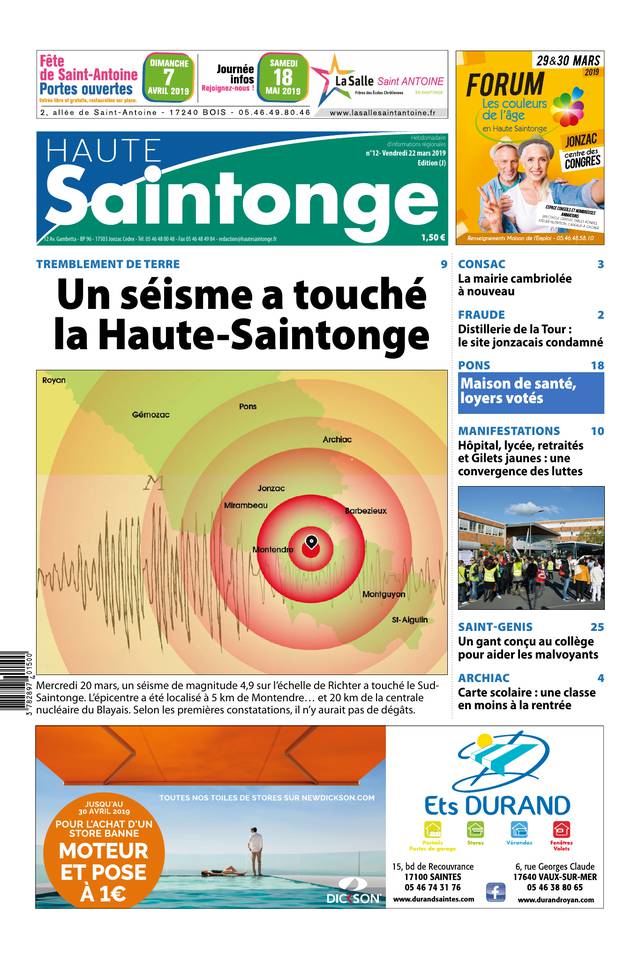 Haute Saintonge 22 mars 2019 Abonnement Haute Saintonge Pas Cher avec BOUQUET INFO ePresse.fr