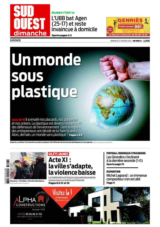Sud Ouest Dimanche 27 janvier 2019 Sud Ouest Dimanche du 27 janvier 2019 à télécharger sur iPad