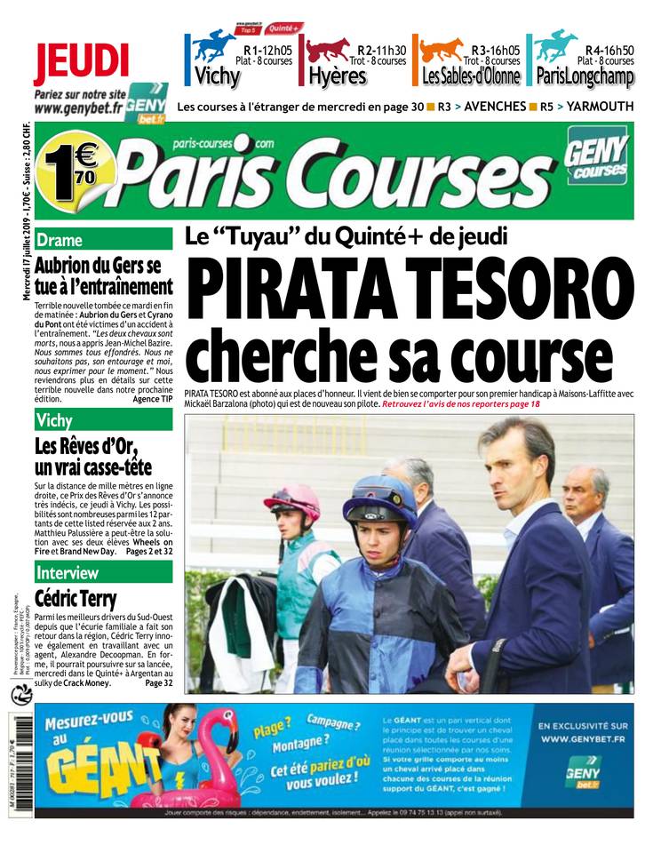 Paris Courses 17 juillet 2019 Abonnement Paris Courses Pas Cher avec le BOUQUET ePresse.fr