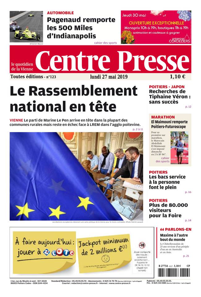 Centre Presse 27 mai 2019 Abonnement Centre Presse Pas Cher avec le BOUQUET INFO ePresse.fr