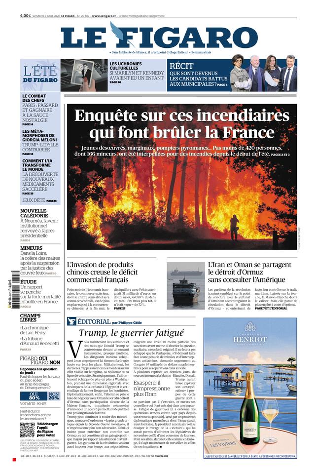 Le Figaro Une du 7 août 2026