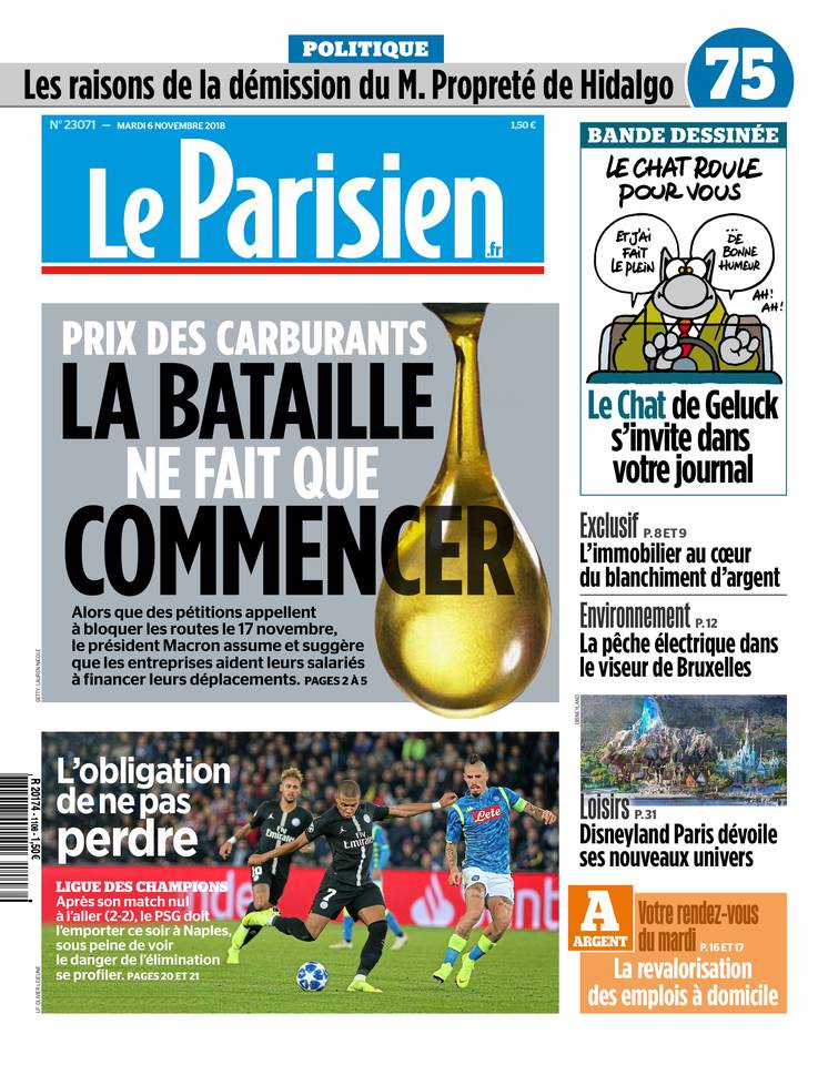 Le Parisien 06 novembre 2018 Le Parisien du 06 novembre 2018 à télécharger sur iPad