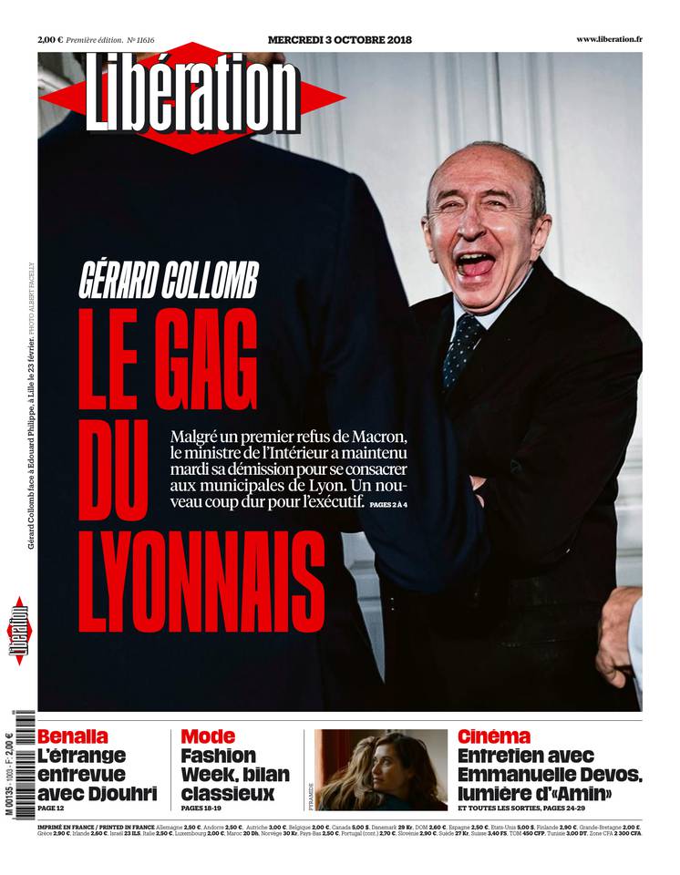 Libération 03 octobre 2018 Libération du 03 octobre 2018 à télécharger sur iPad