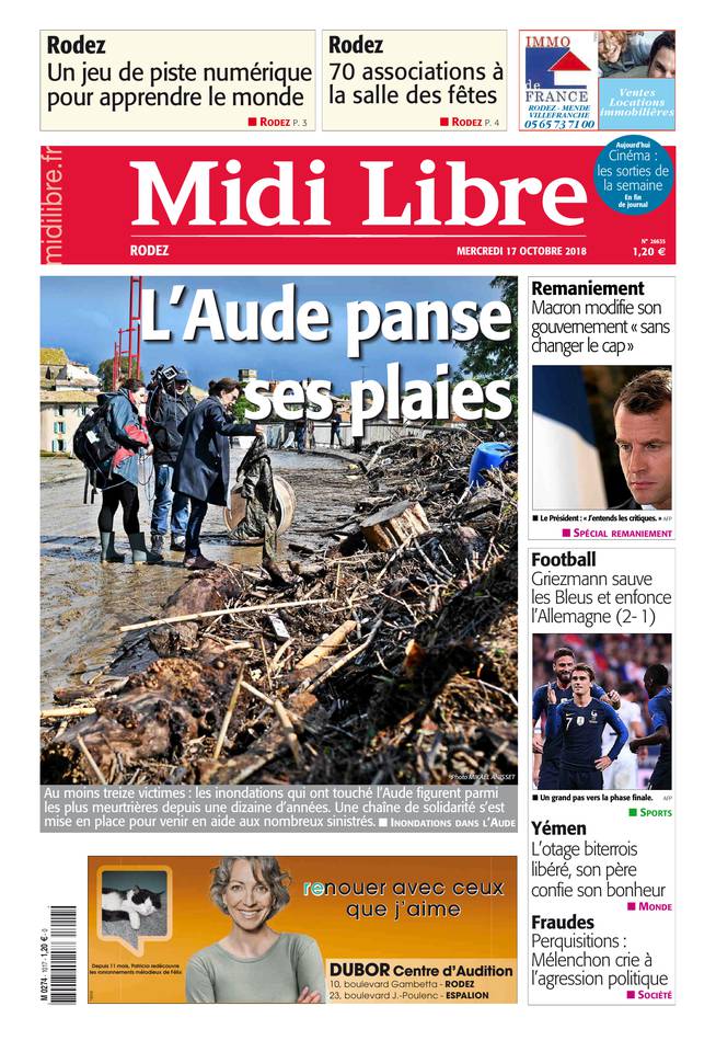 Midi Libre 17 octobre 2018 Abonnement à Midi Libre Pas Cher avec le BOUQUET INFO ePresse.fr