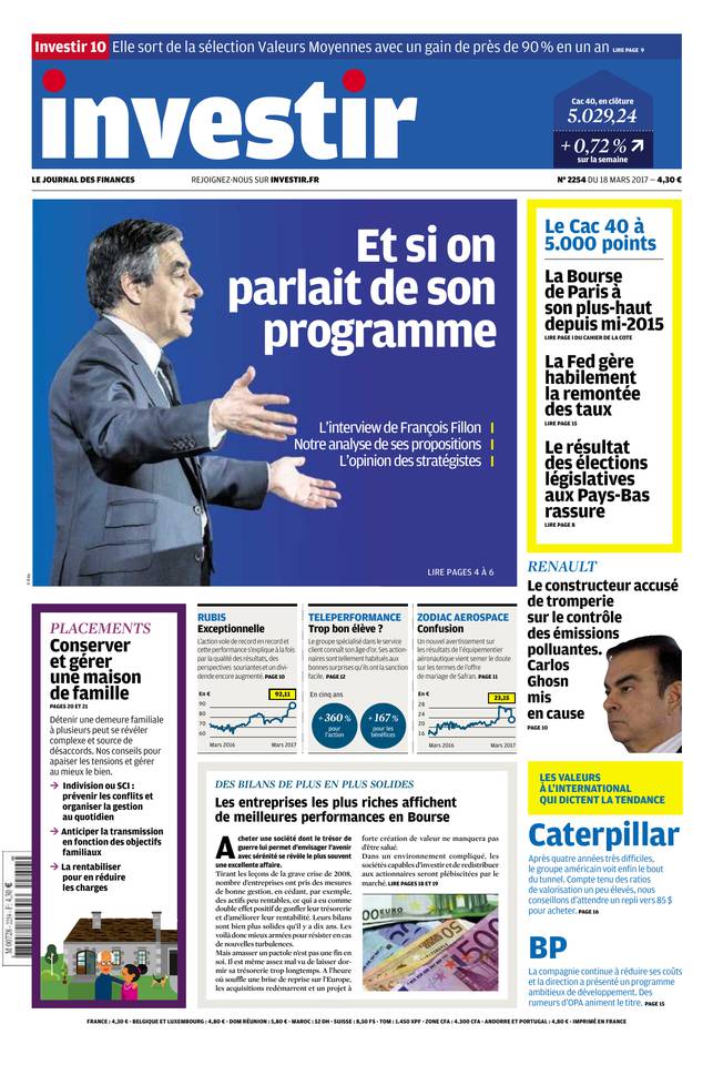 Investir 18 mars 2017 Investir N°2254 du 18 mars 2017 à télécharger sur iPad