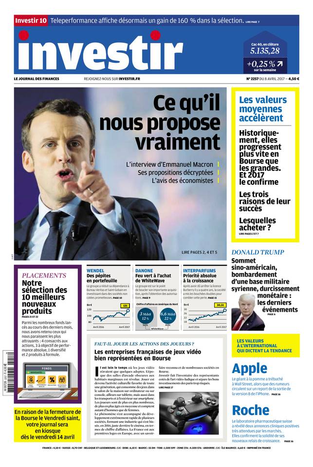 Investir 08 avril 2017 Investir N°2257 du 08 avril 2017 à télécharger sur iPad