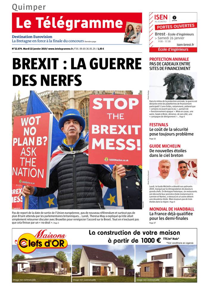 Le Télégramme 22 janvier 2019 Abonnement Le Télégramme Pas Cher avec BOUQUET INFO ePresse.fr