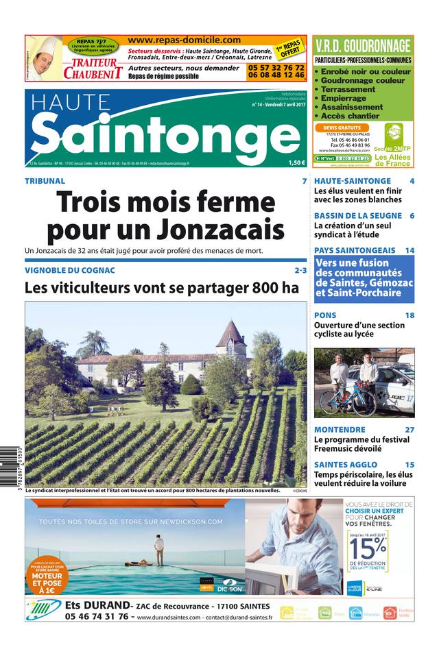 Haute Saintonge 07 avril 2017 Haute Saintonge du 07 avril 2017 à télécharger sur iPad