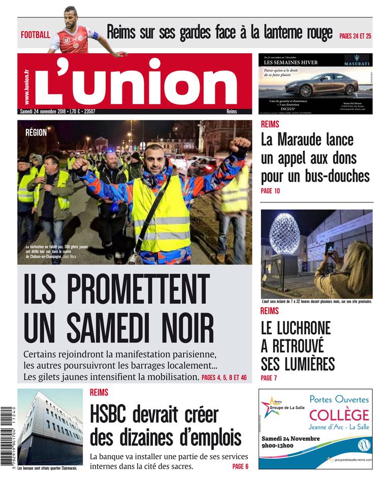 L'Union Ardennes 24 novembre 2018 L'Union Ardennes du 24 novembre 2018 à télécharger sur iPad