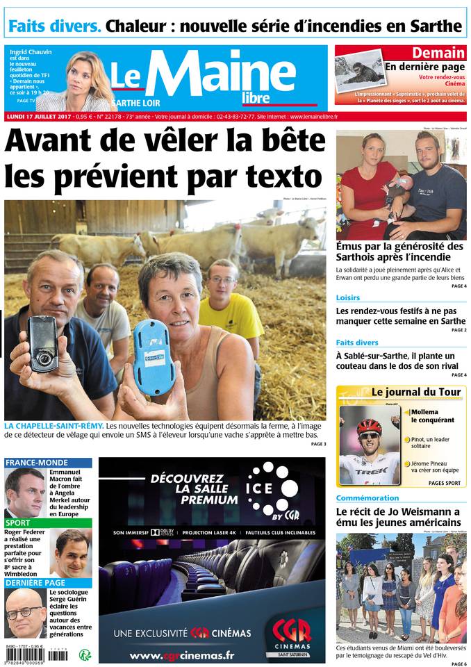 Le Maine Libre 17 juillet 2017 Le Maine Libre du 17 juillet 2017 à télécharger sur iPad
