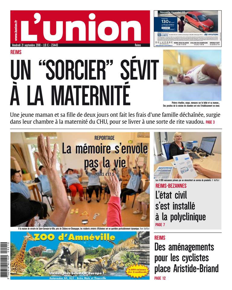 L'Union Ardennes 21 septembre 2018 L'Union Ardennes - Reims du 21 septembre 2018