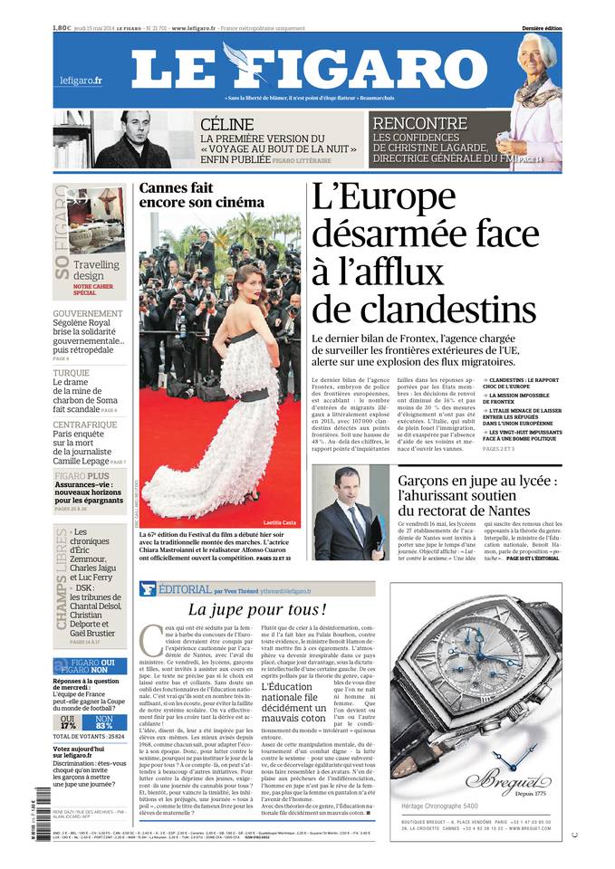 Le Figaro 15 mai 2014 Le Figaro du 15 mai 2014 à télécharger sur iPad