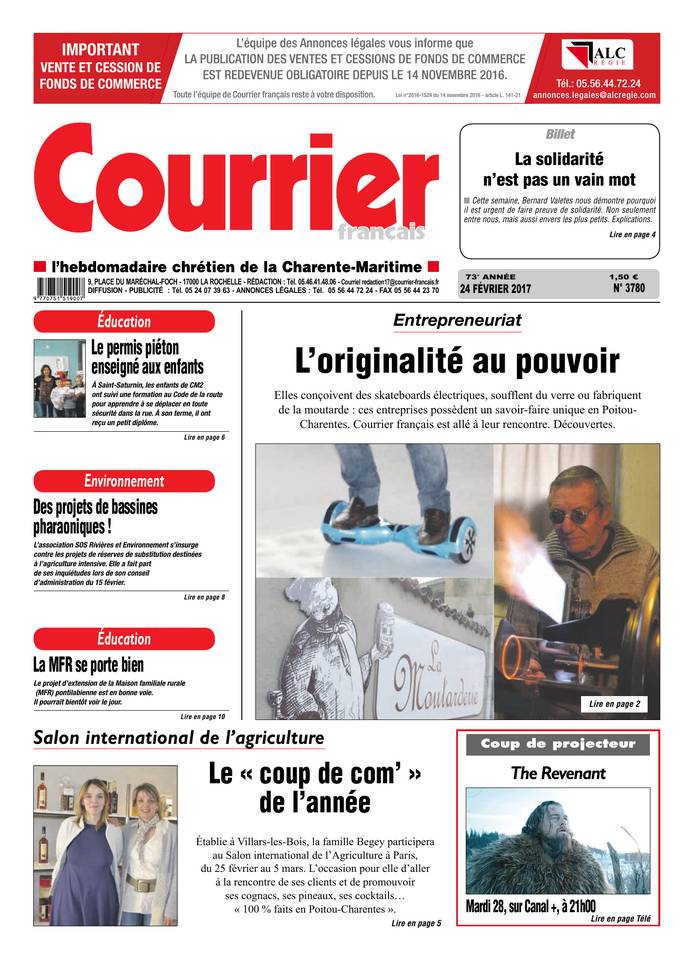 Courrier Français 24 février 2017 Courrier Français du 24 février 2017 à télécharger sur iPad
