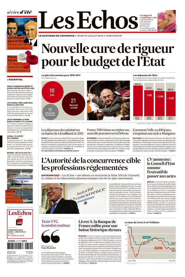 Les Echos 10 juillet 2014 Les Echos du 10 juillet 2014 à télécharger sur iPad