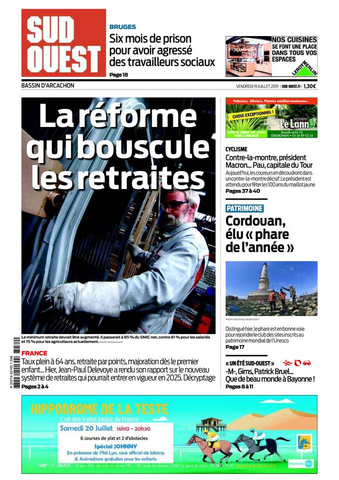 Sud Ouest 19 juillet 2019 Abonnement Sud Ouest Pas Cher avec BOUQUET INFO ePresse.fr