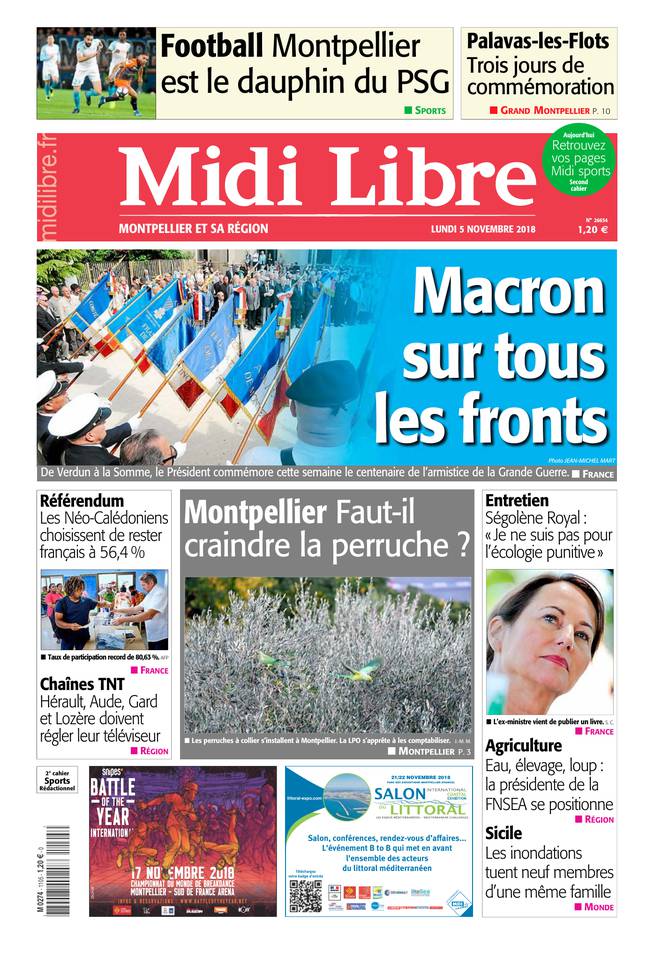 Midi Libre 05 novembre 2018 Midi Libre du 05 novembre 2018 à télécharger sur iPad