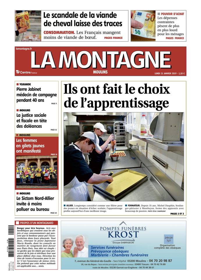 La Montagne 21 janvier 2019 Abonnement La Montagne Pas Cher avec le BOUQUET INFO ePresse.fr