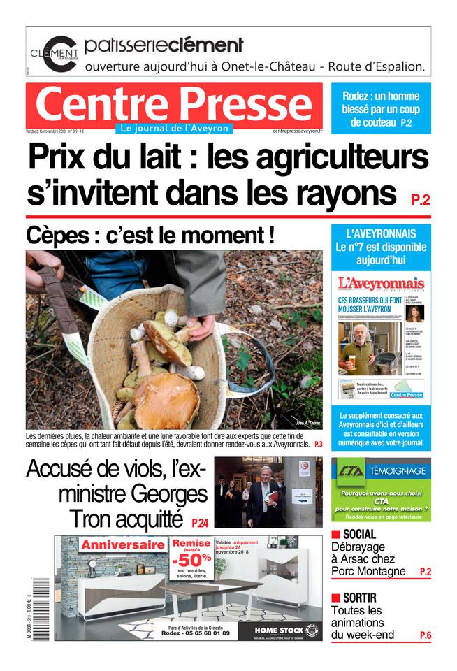 Centre Presse Aveyron 16 novembre 2018 Centre Presse Aveyron du 16 novembre 2018 à télécharger sur iPad