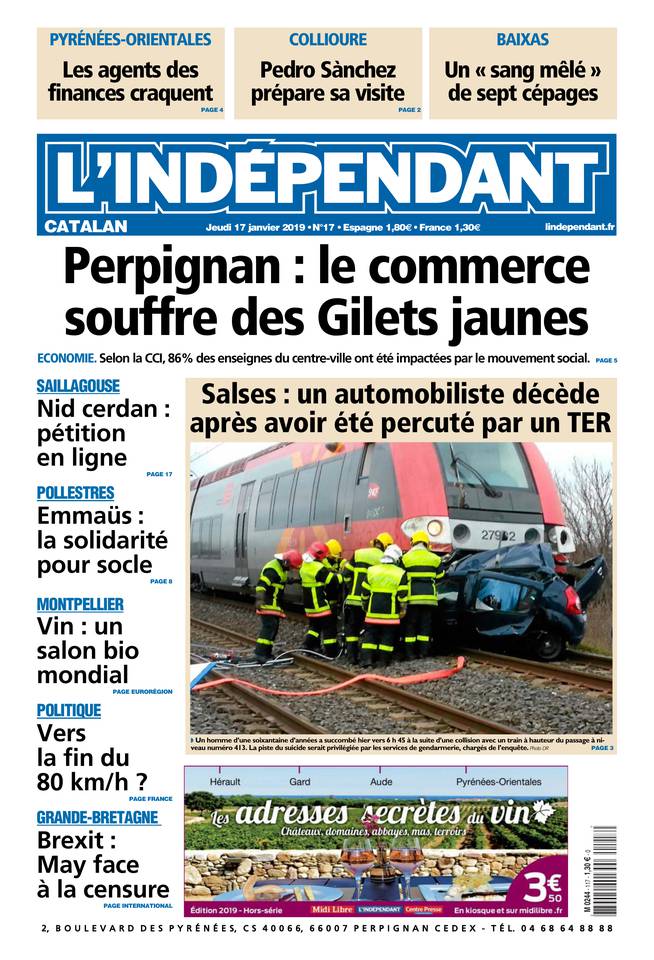 L'Indépendant 17 janvier 2019 Abonnement L’Indépendant Pas Cher avec BOUQUET INFO ePresse.fr