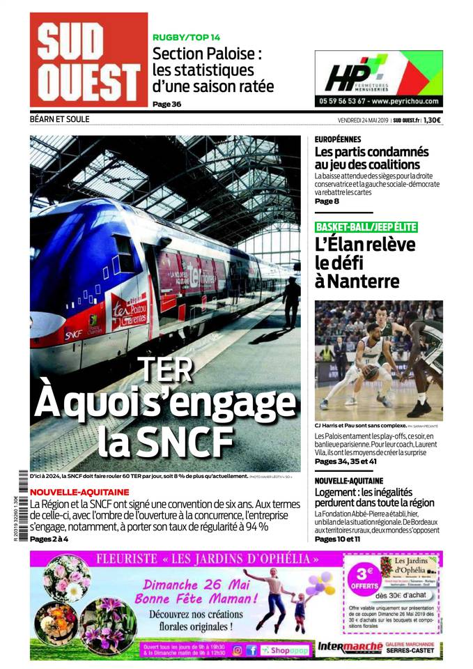 Sud Ouest 24 mai 2019 Abonnement Sud Ouest Pas Cher avec BOUQUET INFO ePresse.fr