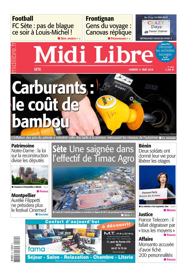 Midi Libre 11 mai 2019 Midi Libre du 11 mai 2019 à télécharger sur iPad