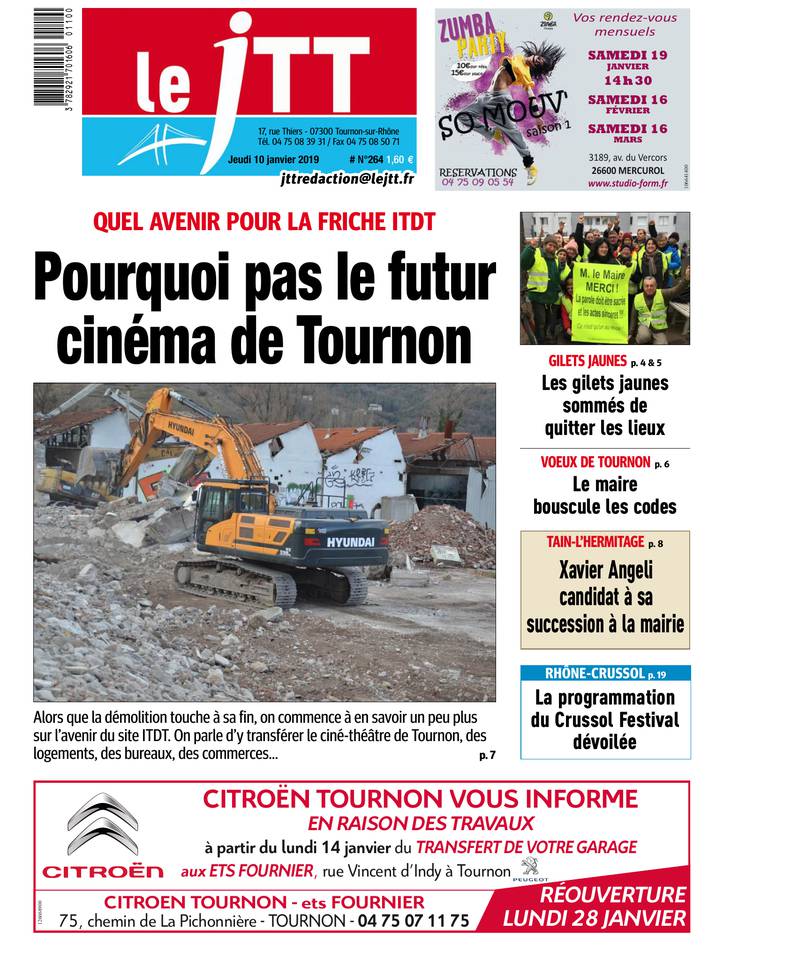 Le Journal Tournon-Tain 10 janvier 2019 Abonnement Journal Tournon-Tain Pas Cher avec le BOUQUET ePresse.fr