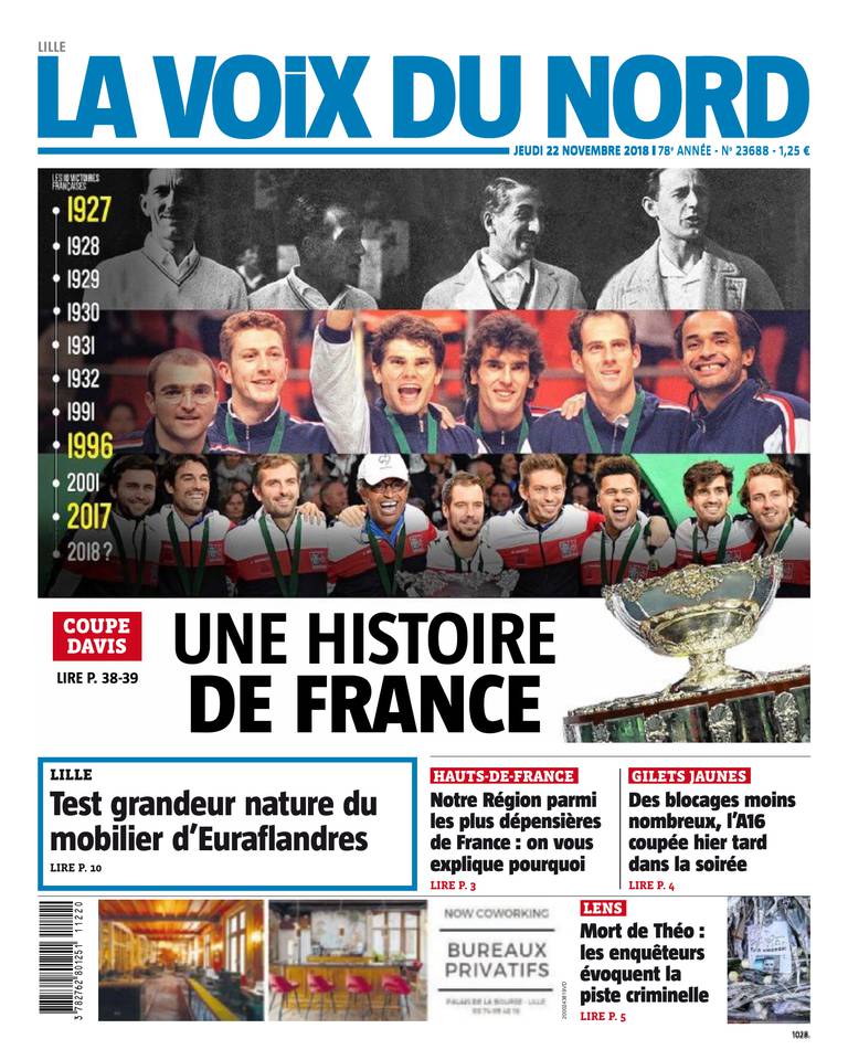 La Voix du Nord 22 novembre 2018 La Voix du Nord du 22 novembre 2018 à télécharger sur iPad