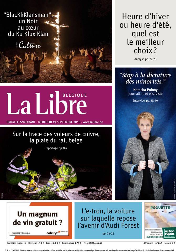 La Libre Belgique 19 septembre 2018 Abonnement La Libre Belgique Pas Cher avec le BOUQUET ePresse.fr