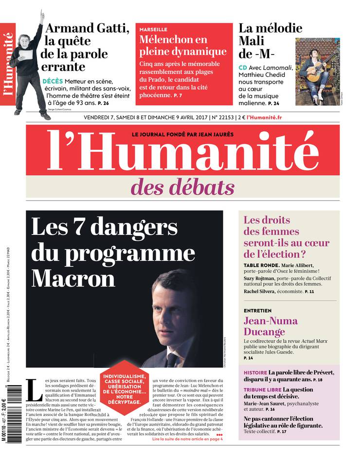 L'Humanité 07 avril 2017 L'Humanité du 07 avril 2017 à télécharger sur iPad