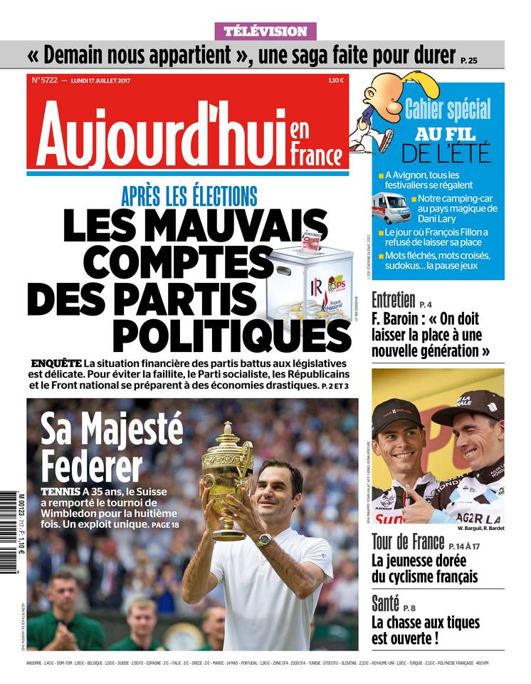 Aujourd'hui en France 17 juillet 2017 Aujourd'hui en France du 17 juillet 2017 à télécharger sur iPad