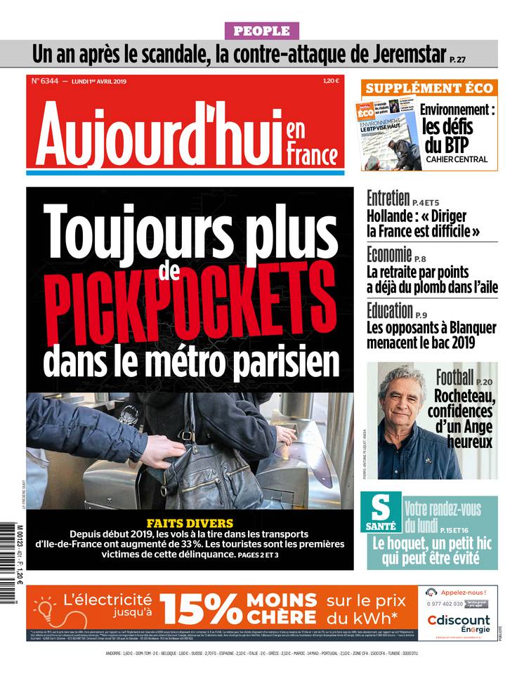 Aujourd'hui en France 01 avril 2019 Aujourd'hui en France du 01 avril 2019 à télécharger sur iPad