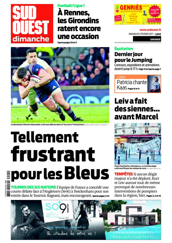 Sud Ouest Dimanche 05 février 2017 Sud Ouest Dimanche du 05 février 2017 à télécharger sur iPad
