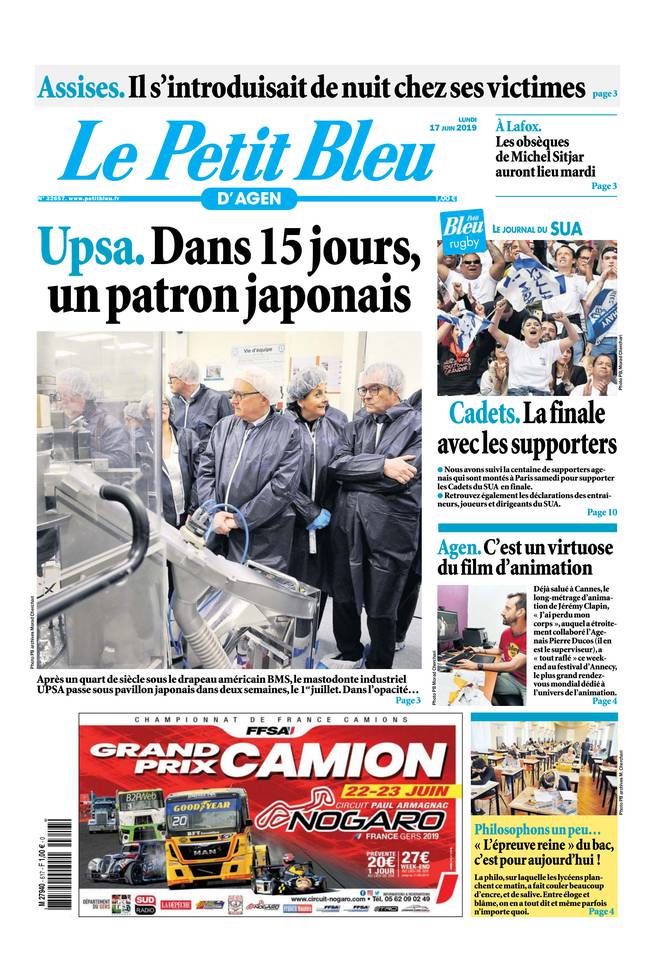 Le Petit Bleu d'Agen 17 juin 2019 Le Petit Bleu d'Agen du 17 juin 2019